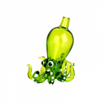 A close-up shot of the Octopus Themed Directional Carb Cap, featuring a swirling green glass design.