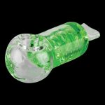 A diagonal view of the Ooze Cryo Freezable Pipe, displaying its clear, textured glass construction.