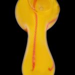 Smoke Cartel Frit Glass with Rasta Line Spoon Pipe - 4.5 in.