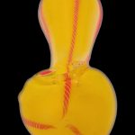 Smoke Cartel Frit Glass with Rasta Line Spoon Pipe - 4.5 in.