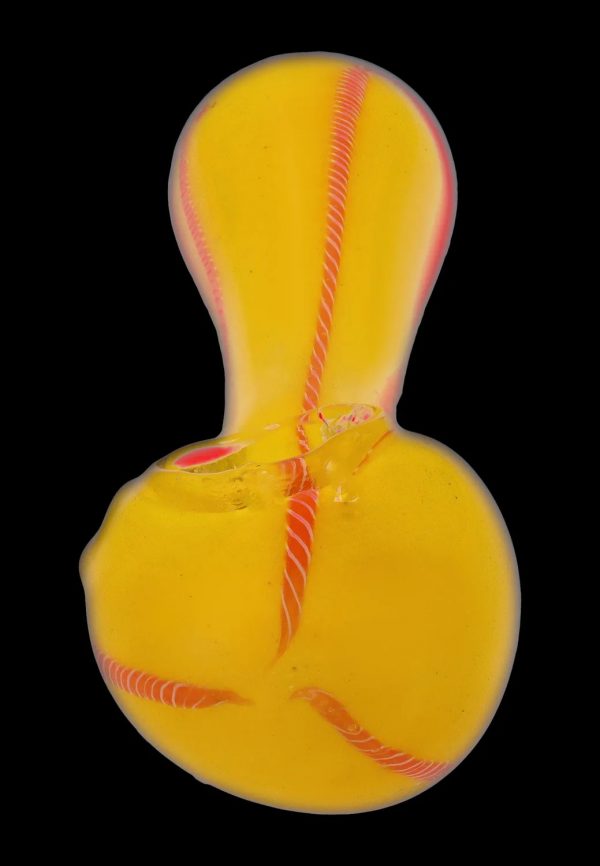 Smoke Cartel Frit Glass with Rasta Line Spoon Pipe - 4.5 in.