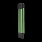 Green cannabis vaporizer pen isolated on a black background.