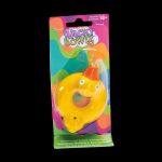 A colorful, ceramic pipe shaped like a duck, packaged on a card labeled "Wacky Bowlz" with an 18+ smoking accessory warning.
