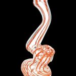 Orange and white swirled glass bubbler for smoking.