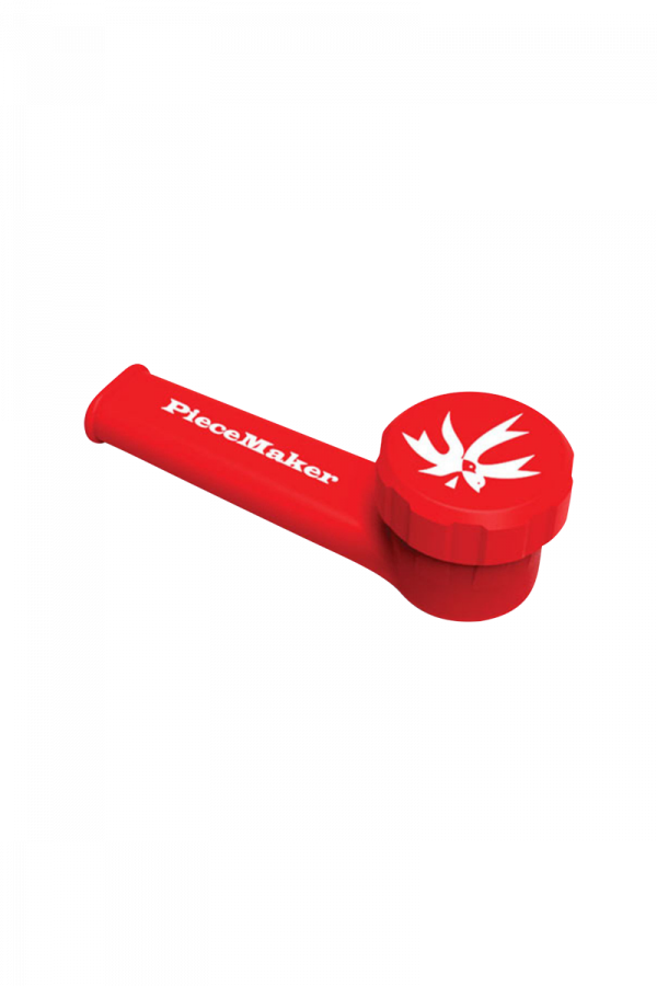 A front view of the PieceMaker "Karma" silicone pipe, showcasing its smooth, curved design against a plain white background.