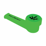 A front view of the PieceMaker "Karma" silicone pipe, showcasing its compact, rounded shape against a plain white background.