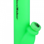 Front view of the PieceMaker Kermit silicone water pipe, showing the vibrant green, curved design against a plain white background.