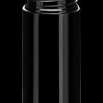 Black cannabis oil vape cartridge with a metallic cap labeled “Eco Push”.