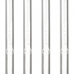 A front view of the Pulsar Glass Vapor Straw Collector, showing its long, slender clear glass body.