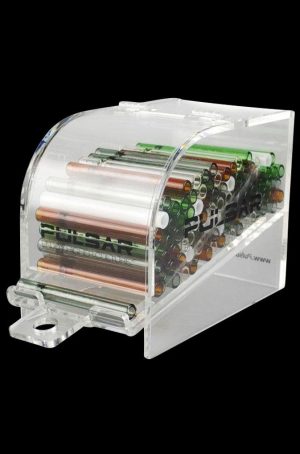 Front view of a 100-pack of Pulsar Chillums neatly stacked in a clear plastic container.