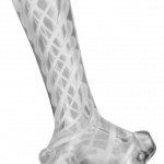 A side view of the Pulsar UV Candy Stripe Spoon Pipe, featuring a colorful striped pattern against a plain white background.