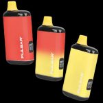 Three Pulsar vaporizers in red and yellow against a white background.