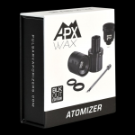 Front view of the Pulsar APX Wax V3 Atomizer Kit, a full metal black component with a minimalist design.