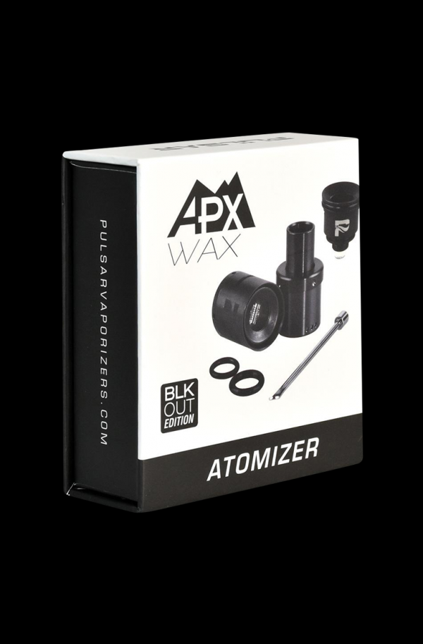Front view of the Pulsar APX Wax V3 Atomizer Kit, a full metal black component with a minimalist design.
