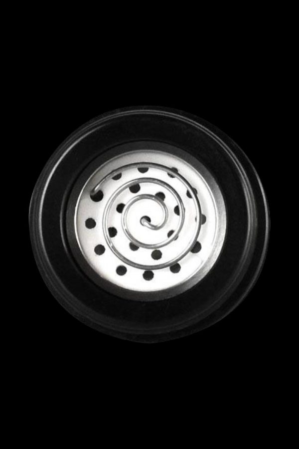 Close-up view of the Pulsar Barb Flower Replacement Coil, showcasing its circular, patterned design against a dark background.