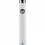 Front view of the Pulsar ReMEDi Variable Voltage Battery with Preheat, showing a sleek, silver cylindrical design.