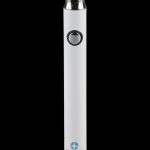Front view of the Pulsar ReMEDi Variable Voltage Battery with Preheat, showing a sleek, silver cylindrical design.
