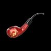 Red smoking pipe with gold-colored elvish script and a white tree emblem.