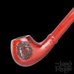 Brown pipe with embossed leaf design, branded with "The Lord of the Rings" logo.