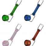 A side view of the Pulsar Modern Steamroller Pipe, showcasing its clear glass construction and simple cylindrical shape.