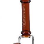 A side view of the Pulsar Modern Steamroller Pipe, showcasing its clear glass construction and cylindrical shape.