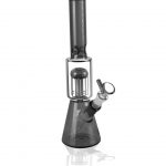 Front view of the Pulsar "Tree Hitter" Beaker Bong with Tree Perc, showcasing its clear glass construction and wide base.