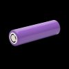 Purple 18650 vape battery isolated on black.
