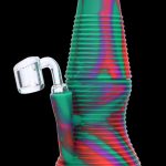 Silicone oil rig with a quartz banger.