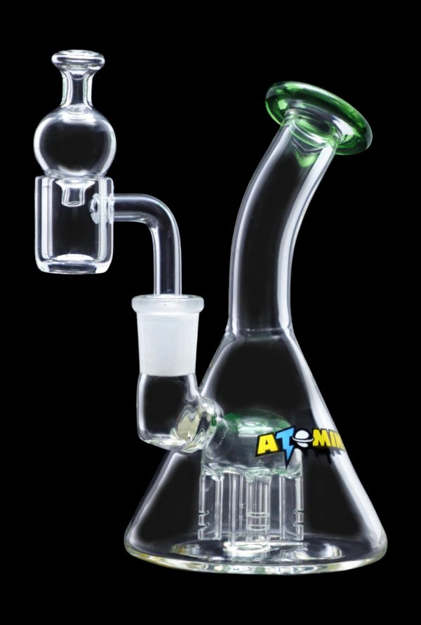 Glass water pipe (bong) with percolator and separate mouthpiece.