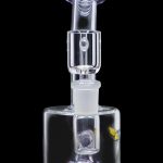 Front view of the Atomik Little Dipper Dab Rig, a compact glass rig with a clear body and visible joint.