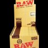 A front view of the "RAW "Cut Corners" Single Wide Rolling Papers - 50 Pack" box, showcasing a simple, clean design.