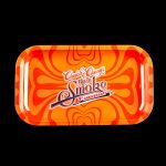Red rolling tray with “Cheech & Chong's Up in Smoke 40th Anniversary” logo.