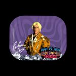 Digital art featuring a stylized portrait of Snoop Dogg in a glittering suit, overlaid with signature and “Big Slab Drip” text on a purple, textured background.