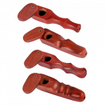 A close-up, angled view of the Rosewood Spoon Pipe with Swivel Lid, showcasing its dark wood grain and compact design.