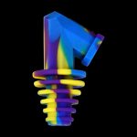 Colorful silicone dab nail for cannabis concentrates.