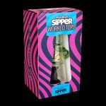 Colorful packaging for Pulsar Sipper worked glass tops, a cannabis smoking accessory.