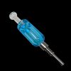 Blue glass oil rig dab nail with titanium tip.