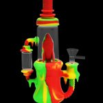 Colorful silicone rig with glass bowl.