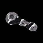 Black and white silicone cannabis pipe with skull pattern.