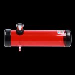 Front view of the 6-inch JM Plastics Simply Smokey Acrylic Steam Roller, showing a clear acrylic tube with a flared mouthpiece.