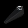 Sleek black cannabis pipe with a metallic bowl.