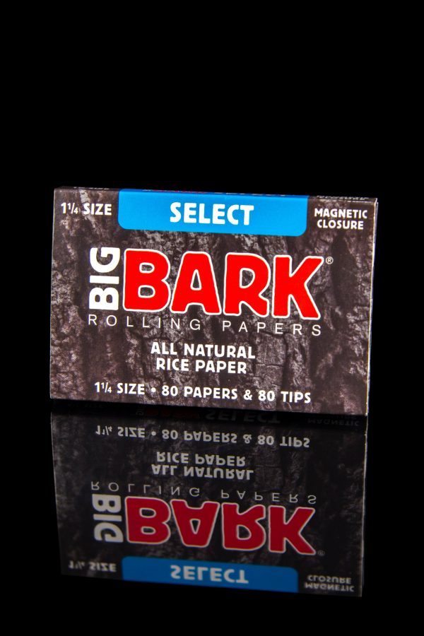 Package of “Big Bark” rolling papers with a blue “Select” banner.