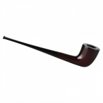 A side view of the Pulsar Dublin Wooden Sherlock Pipe, showcasing its curved stem and rich wooden finish.