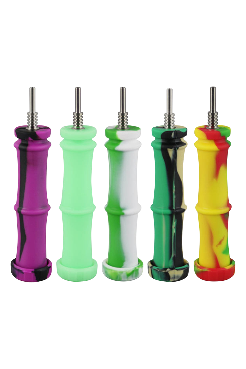Silicone Vapor Straw with Titanium Tip - Bamboo Collector