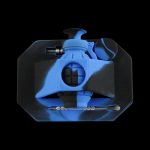 Front view of the Silicone "Dab Grenade" Vapor Straw Collector Kit inside a clear plastic container, highlighting its unique, grenade-like shape.