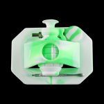 A close-up, angled view of the Silicone "Dab Grenade" Vapor Straw Collector Kit, showcasing its textured, green silicone construction.