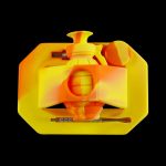 A close-up of the Silicone "Dab Grenade" Vapor Straw Collector Kit, showing its unique grenade-shaped design in a vibrant yellow hue.