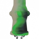 A close-up, angled view of the Silicone Vapor Straw with Quartz Tip, showcasing its slender profile and metallic tip.