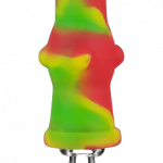 A front view of the Silicone Vapor Straw with Quartz Tip, showcasing its slender profile and clear quartz tip.