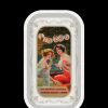 Vintage Zig-Zag rolling paper tin featuring an ornate design of two women in early 20th-century attire.